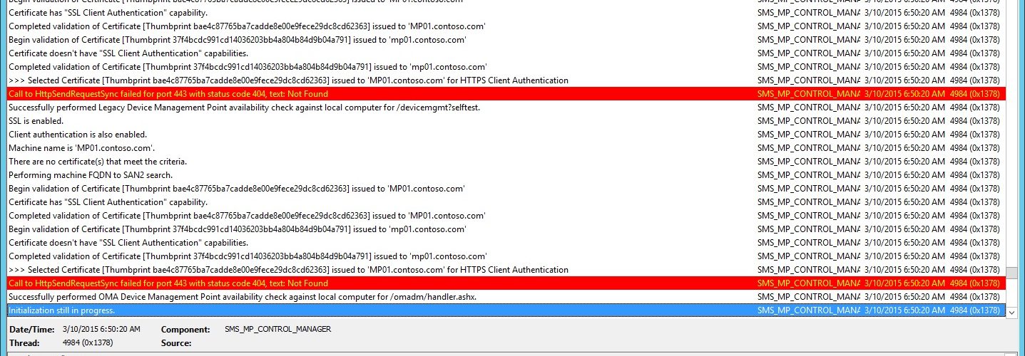 Call To HttpSendRequestSync Failed For Port 443 With Status Code 404 