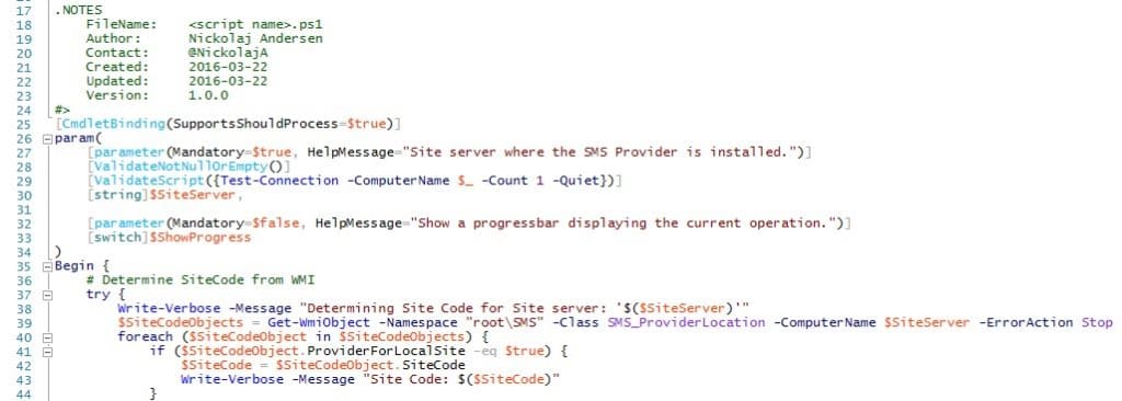 PowerShell script template for ConfigMgr - MSEndpointMgr
