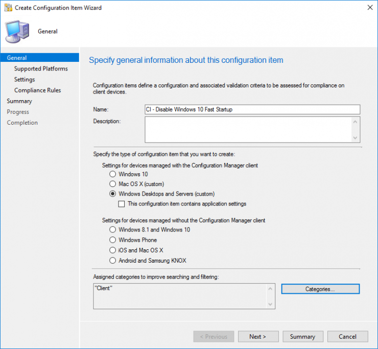 Baseline Configuration Windows Manage Windows 10 Fast Startup with SCCM Compliance Baseline ...