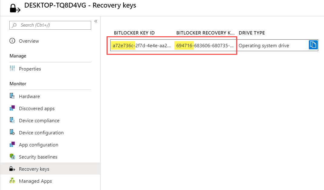 bitlocker recovery