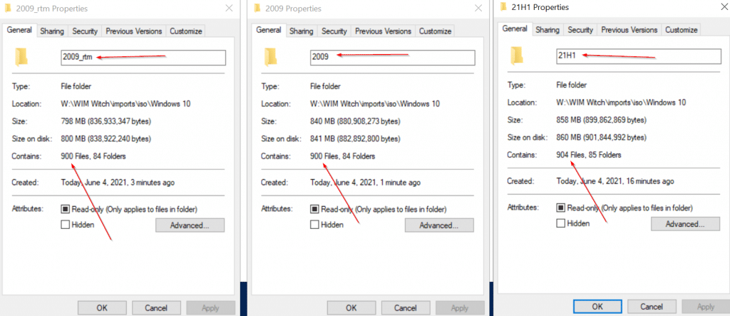 windows 10 folder properties file count wrong