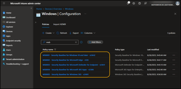 Baseline Configuration Intune First Look at IntuneDiff - MSEndpointMgr