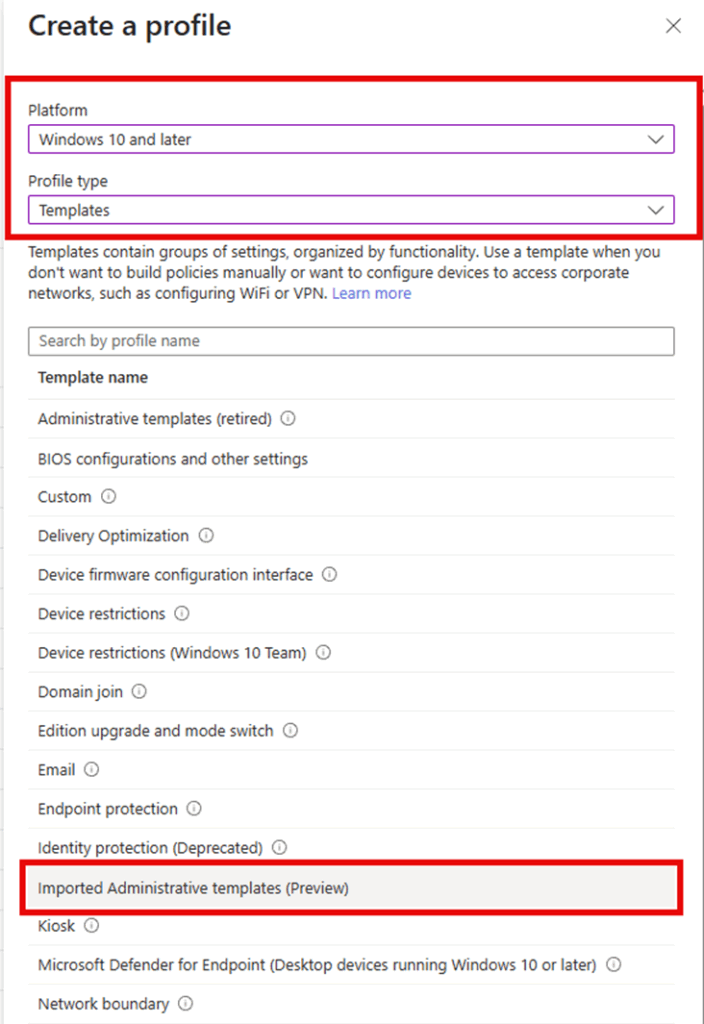 import the ADMX