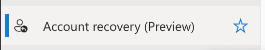 SSAR Account Revoery button in Entra portal