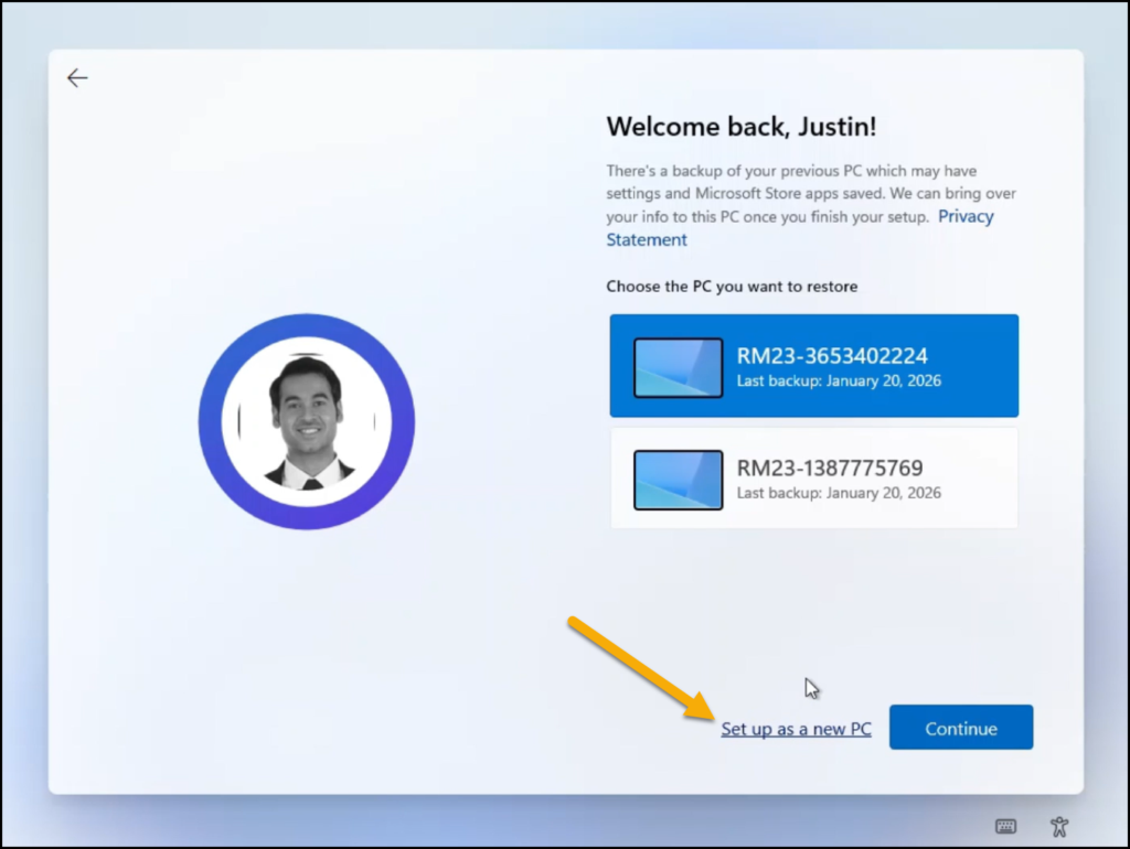 First Sign‑in Restore