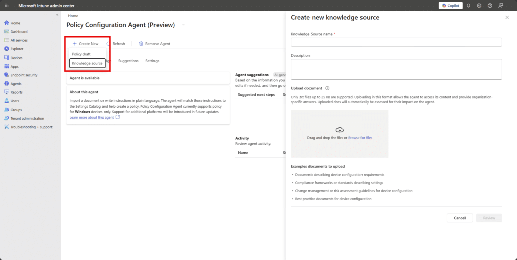 Policy Configuration Agent