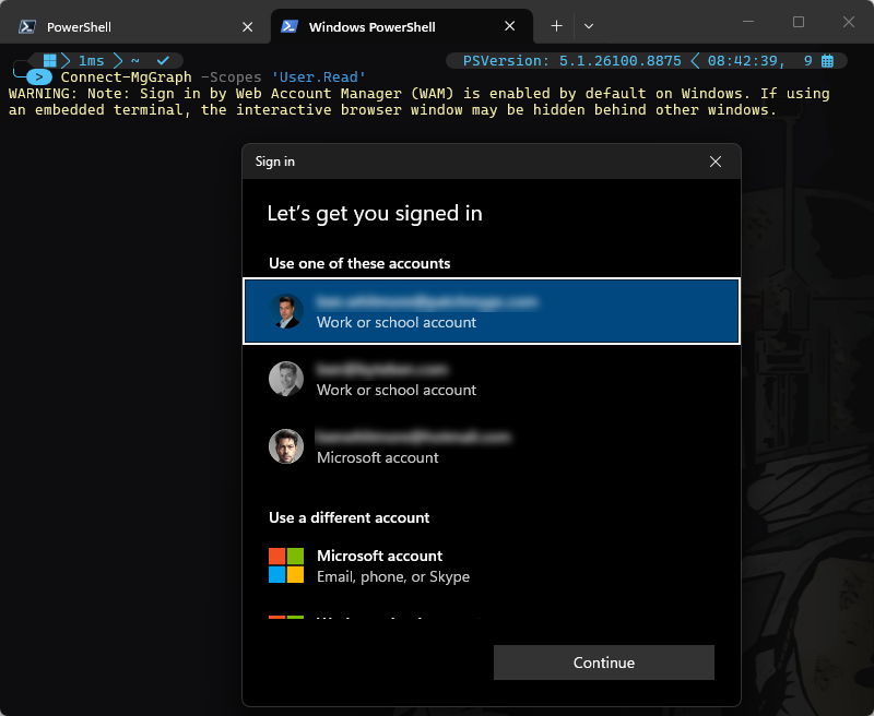 Microsoft Graph SDK and WAM