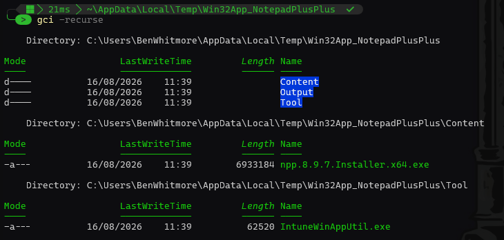 Win32app folder structure