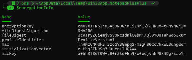 intunewin encryptrion info