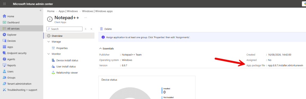 Win32app with commited content